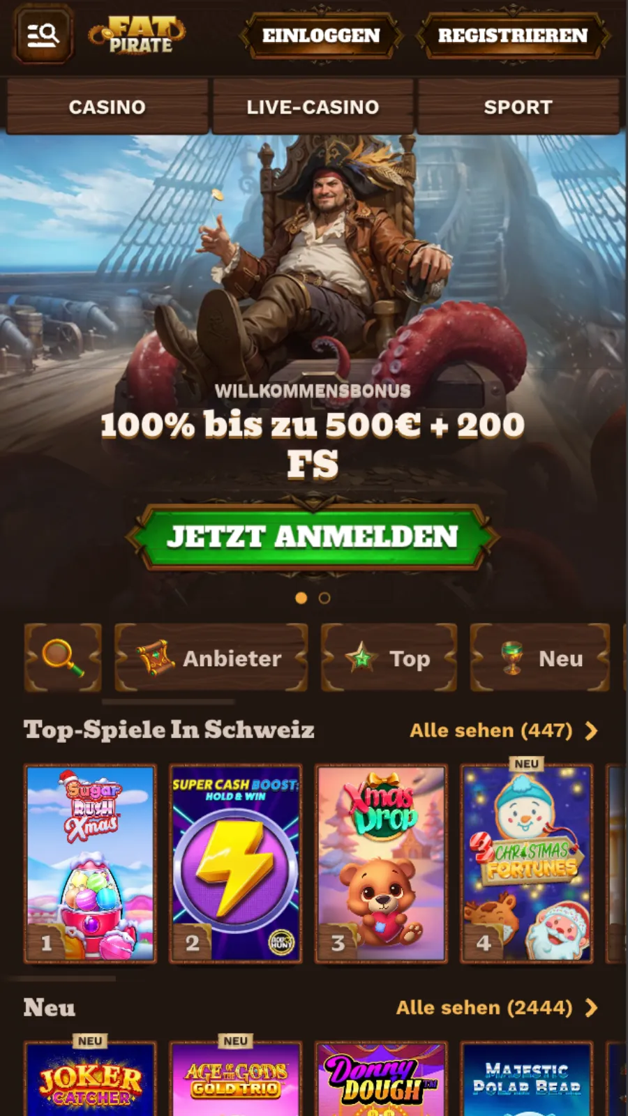Fat Pirate Mobile Ansicht