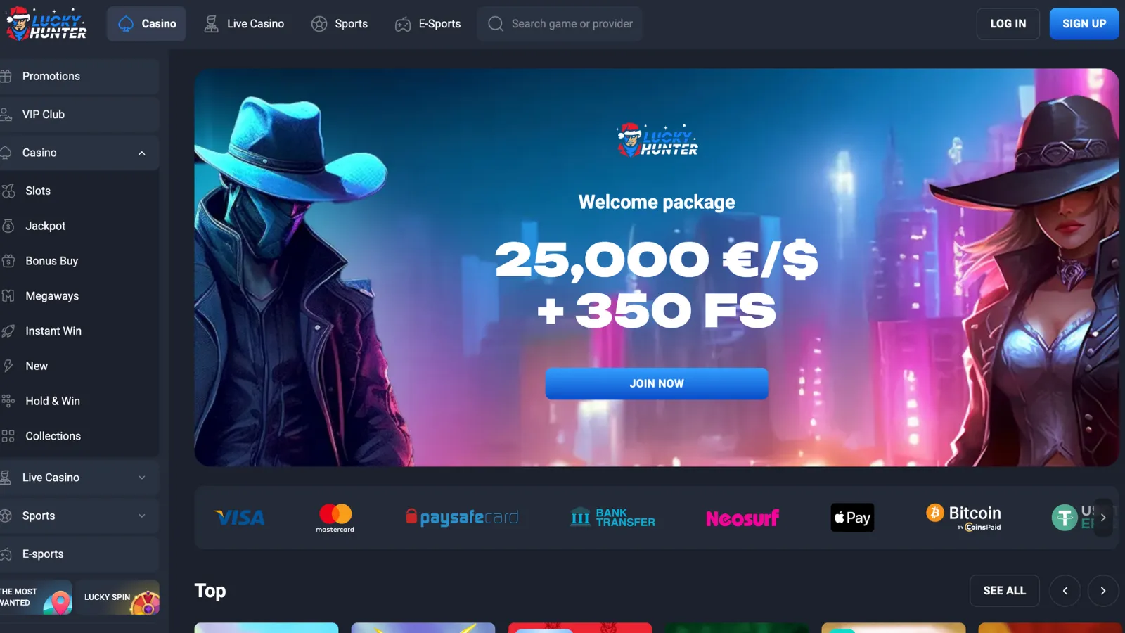 Lucky Hunter Desktop Ansicht