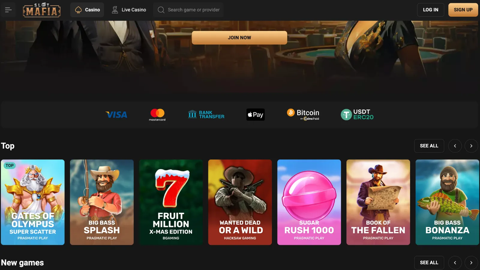 Slot Mafia Desktop Ansicht