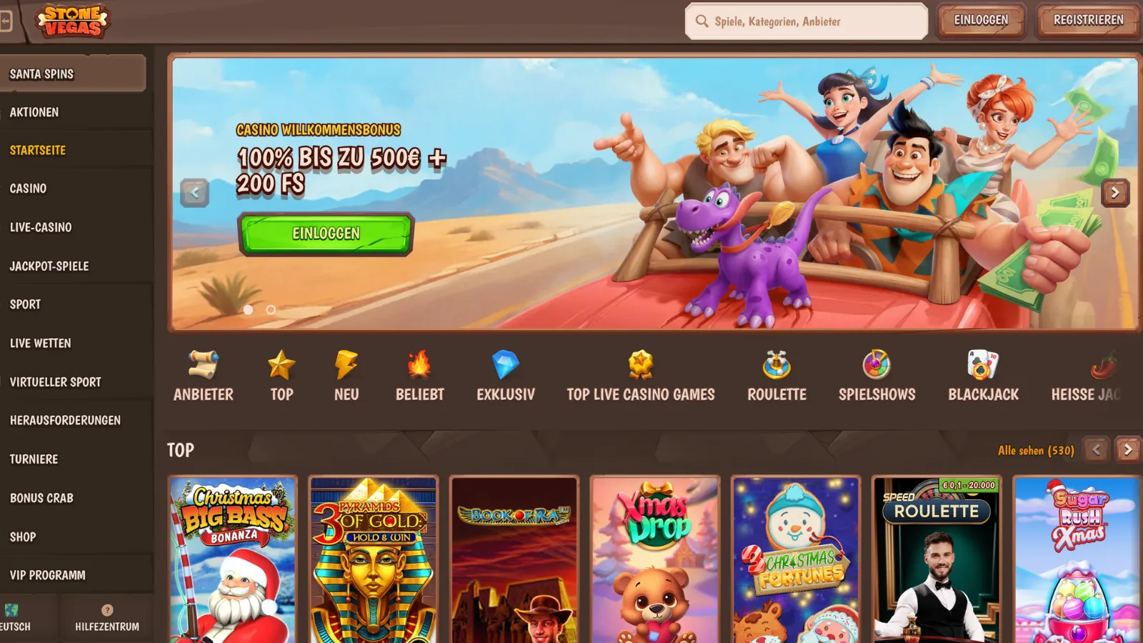 Stone Vegas Desktop Ansicht