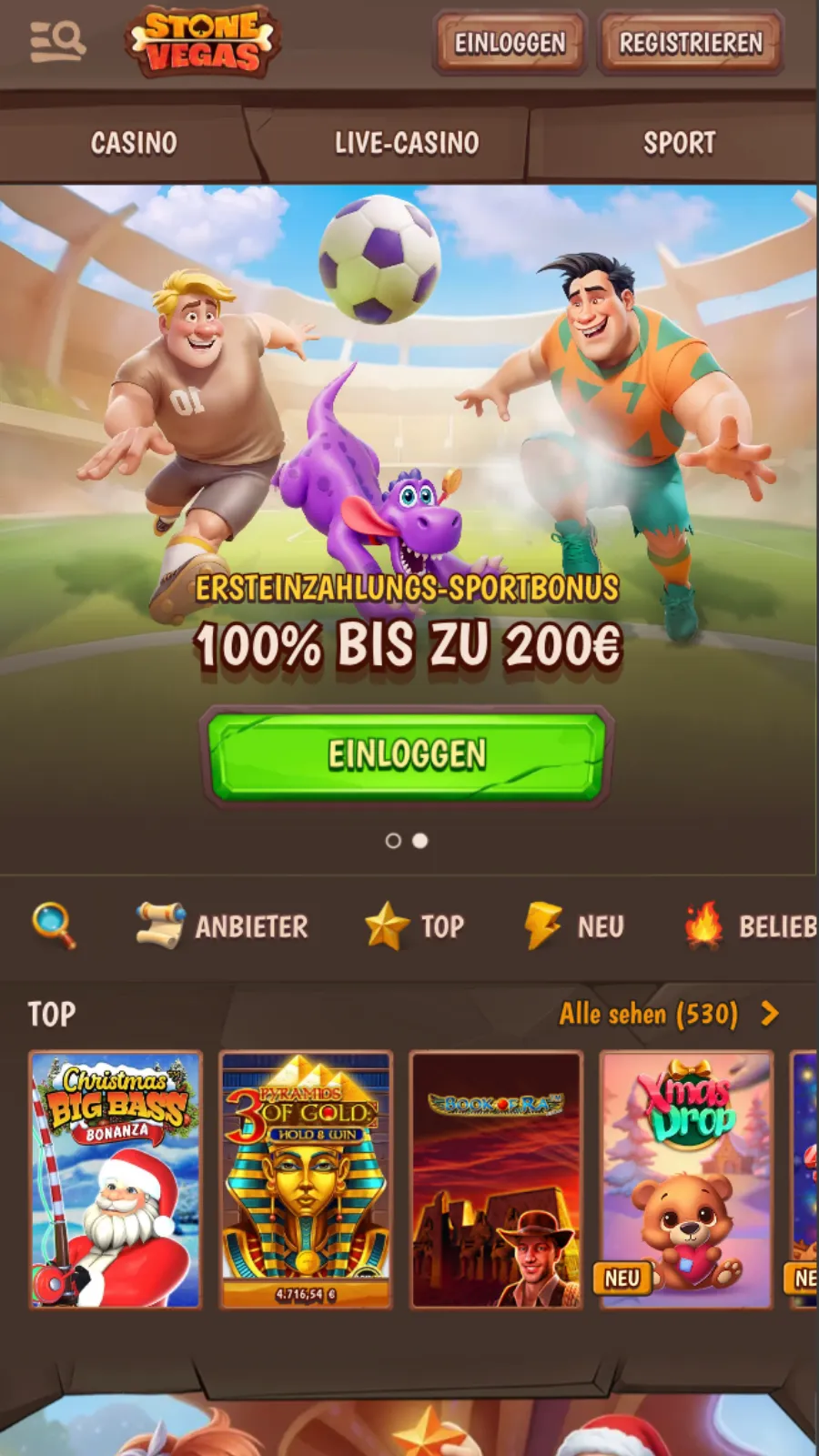 Stone Vegas Mobile Ansicht