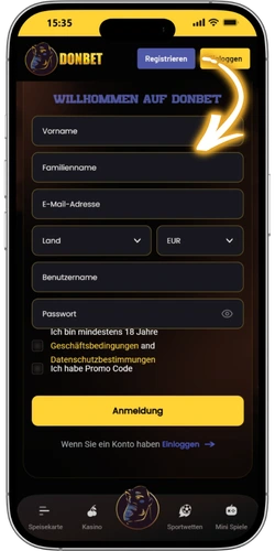 Casino Ohne GGL Registrierungsformular mit persönlichen Daten ausfüllen